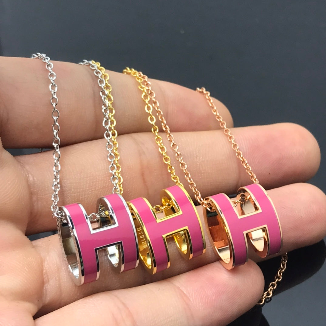 [Rose Jewelrys]H NECKLACE PINK