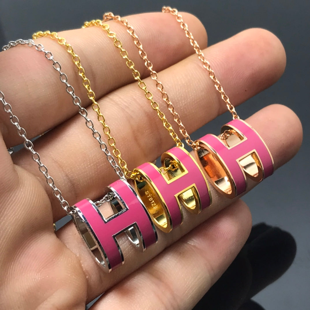 [Rose Jewelrys]H NECKLACE PINK