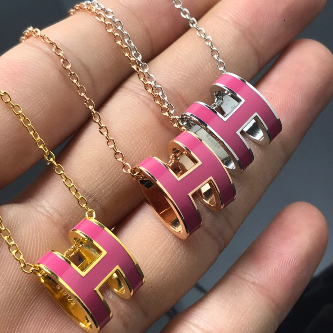 [Rose Jewelrys]H NECKLACE PINK