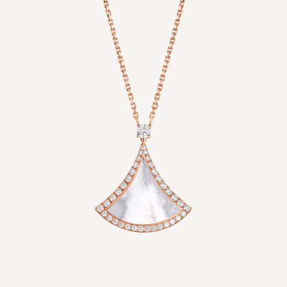 [Rose Jewelrys]DREAM MOP DIAMOND PAVED PINK GOLD NECKLACE