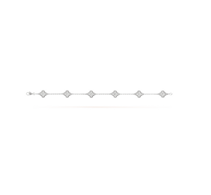[Rose Jewelrys]CLOVER 6 MOTIF SILVER DIAMOND BRACELET