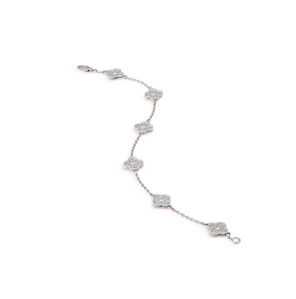 [Rose Jewelrys]CLOVER 6 MOTIF SILVER DIAMOND BRACELET