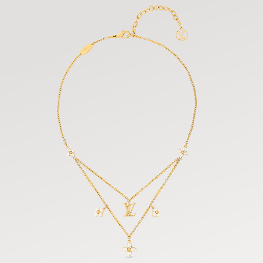 [Rose Jewelrys] FLOWERGRAM GOLD MOP DOUBLE ROW NECKLACE