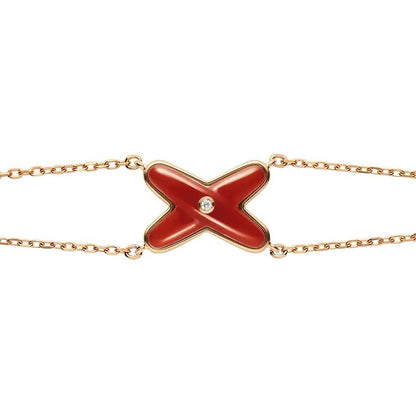 [Rose Jewelrys]JEUX BRACELET CARNELIAN PINK GOLD 1 DIAMOND