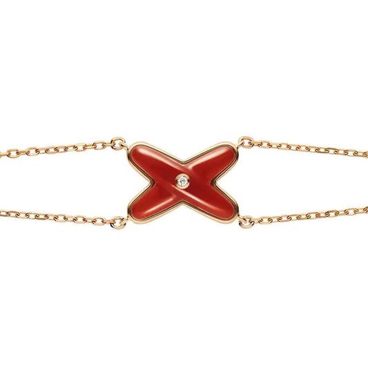 [Rose Jewelrys]JEUX BRACELET CARNELIAN PINK GOLD 1 DIAMOND