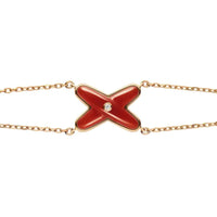 [🌹Rose💎]JEUX BRACELET CARNELIAN PINK GOLD 1 DIAMOND