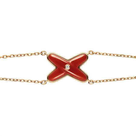 [🌹Rose💎]JEUX BRACELET CARNELIAN PINK GOLD 1 DIAMOND