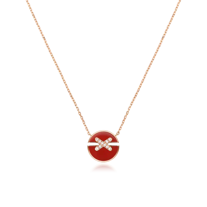 [🌹Rose💎]JEUX DE ROSE GOLD DIAMOND NECKLACE