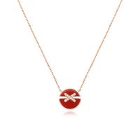 [🌹Rose💎]JEUX DE ROSE GOLD DIAMOND NECKLACE
