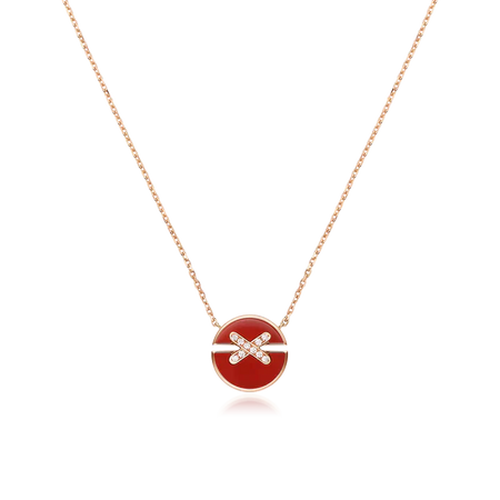 [🌹Rose💎]JEUX DE ROSE GOLD DIAMOND NECKLACE
