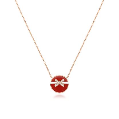 [Rose Jewelrys]JEUX DE ROSE GOLD DIAMOND NECKLACE