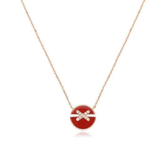 [Rose Jewelrys]JEUX DE ROSE GOLD DIAMOND NECKLACE