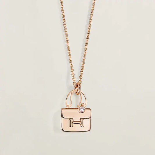 [Rose Jewelrys]AMULETTE PEDANT ROSE GOLD NECKLACE