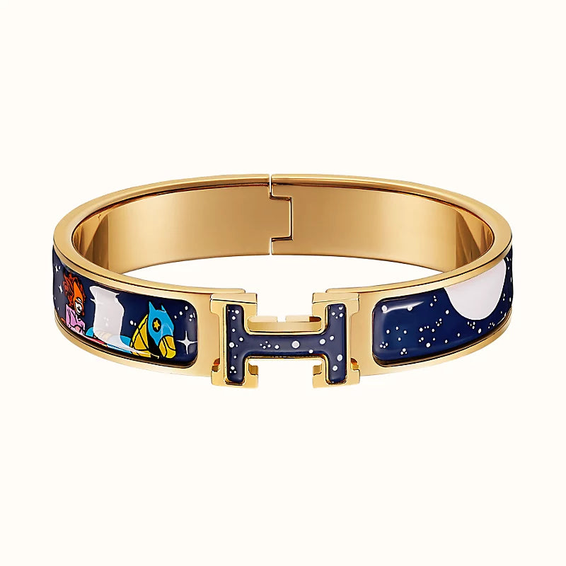 [🌹Rose💎]H STAR AND MOON BRACELET 12MM