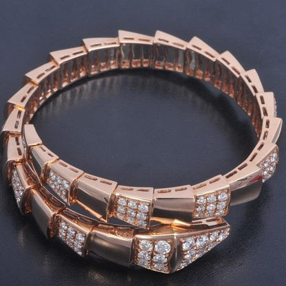 [Rose Jewelrys]SERPENTI WIDE BRACELET PINK GOLD DIAMOND