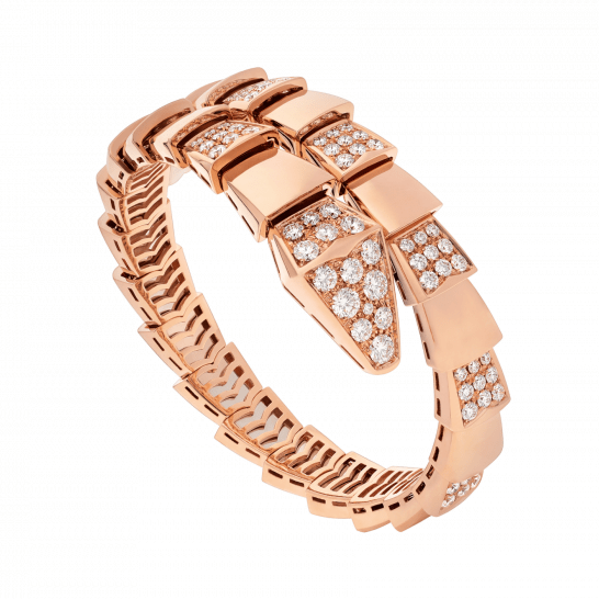 [Rose Jewelrys]SERPENTI WIDE BRACELET PINK GOLD DIAMOND