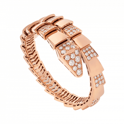 [Rose Jewelrys]SERPENTI WIDE BRACELET PINK GOLD DIAMOND
