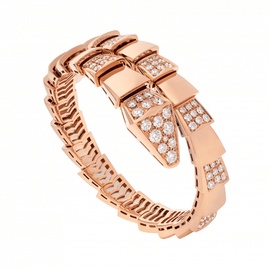 [Rose Jewelrys]SERPENTI WIDE BRACELET PINK GOLD DIAMOND