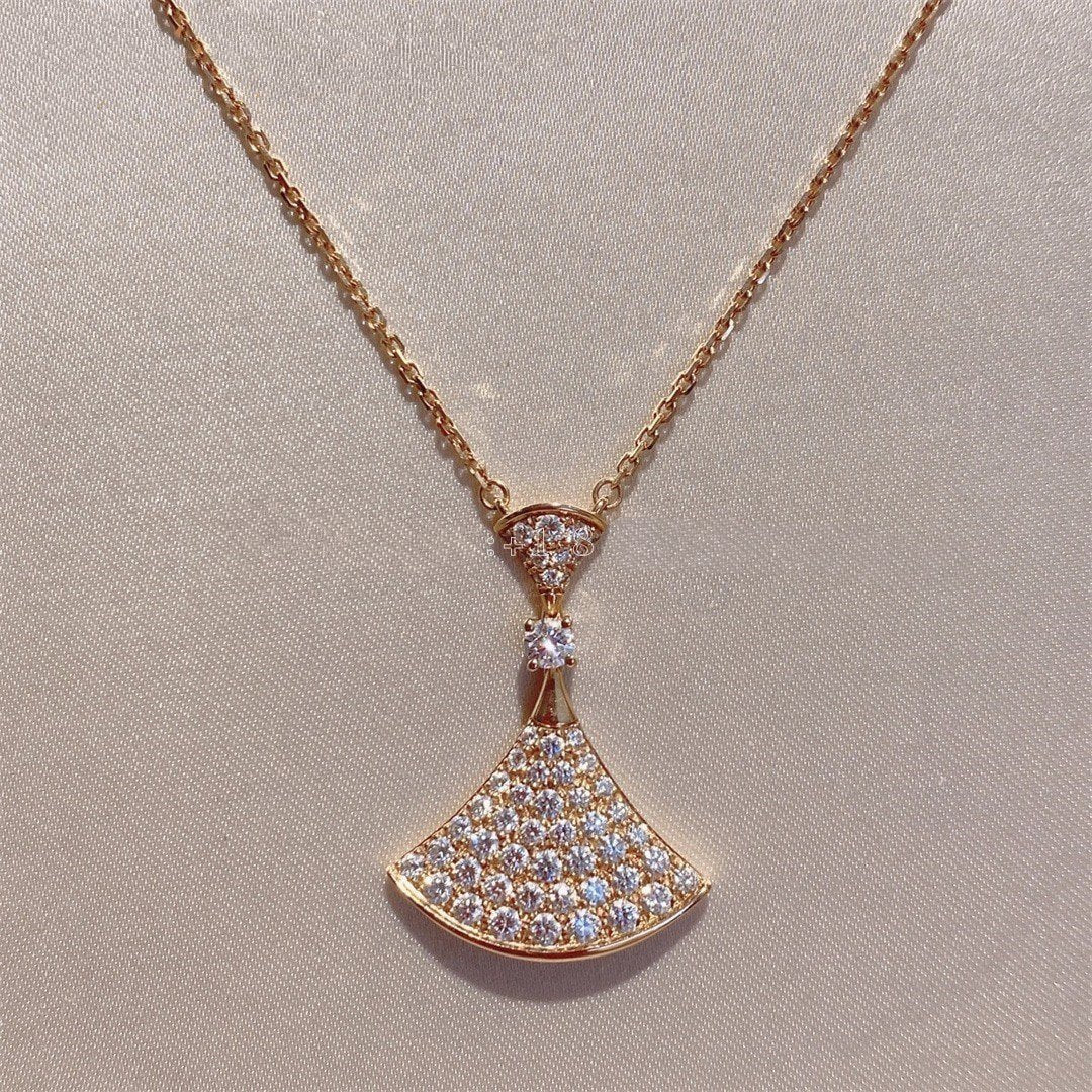 []DREAM NECKLACE PINK GOLD FULL DIAMOND