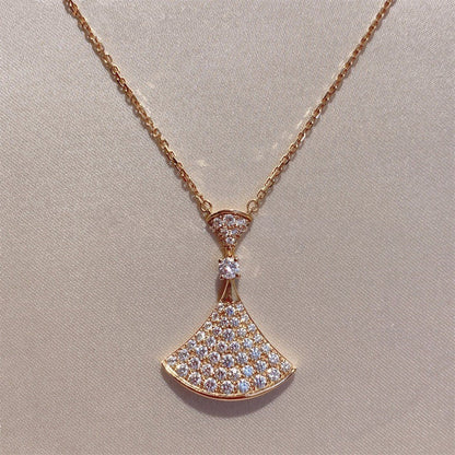 []DREAM NECKLACE PINK GOLD FULL DIAMOND