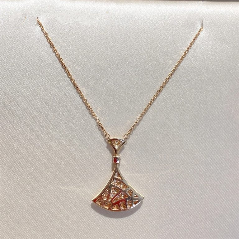 []DREAM NECKLACE PINK GOLD FULL DIAMOND