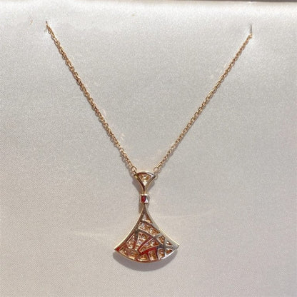 []DREAM NECKLACE PINK GOLD FULL DIAMOND