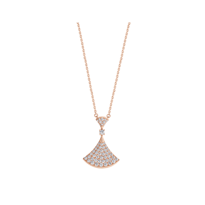 []DREAM NECKLACE PINK GOLD FULL DIAMOND