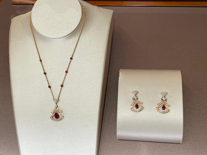 [Rose Jewelrys]DREAM NECKLACE CARNELIAN DIAMOND PINK GOLD