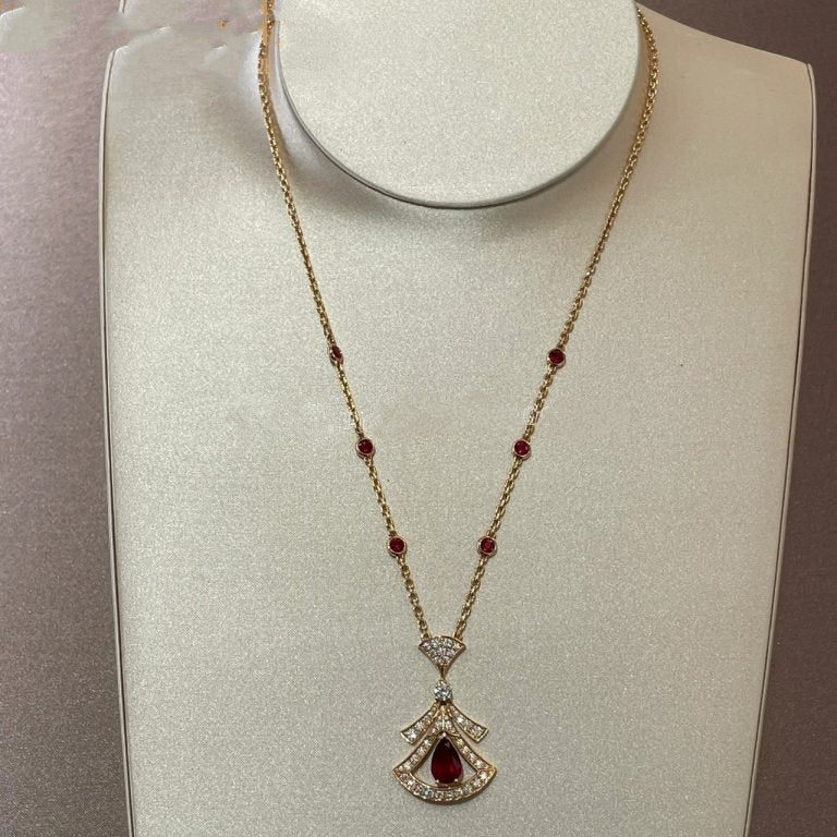 [Rose Jewelrys]DREAM NECKLACE CARNELIAN DIAMOND PINK GOLD