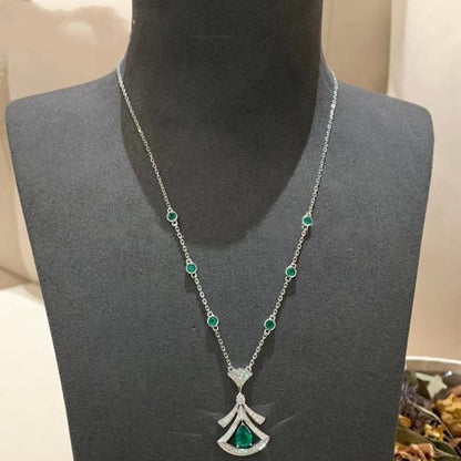 [Rose Jewelrys]DREAM NECKLACE MALACHITE DIAMOND SILVER