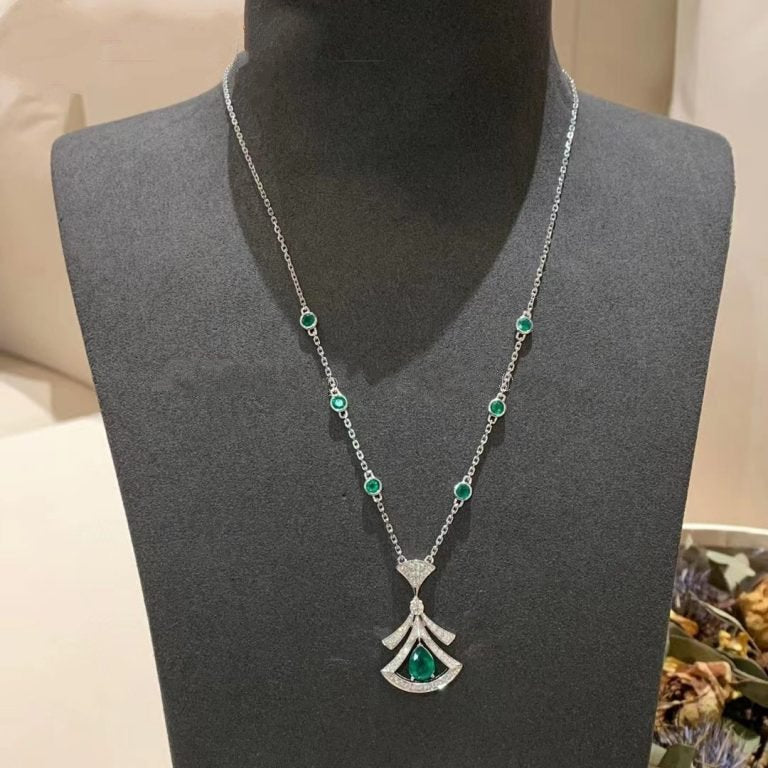 [Rose Jewelrys]DREAM NECKLACE MALACHITE DIAMOND SILVER