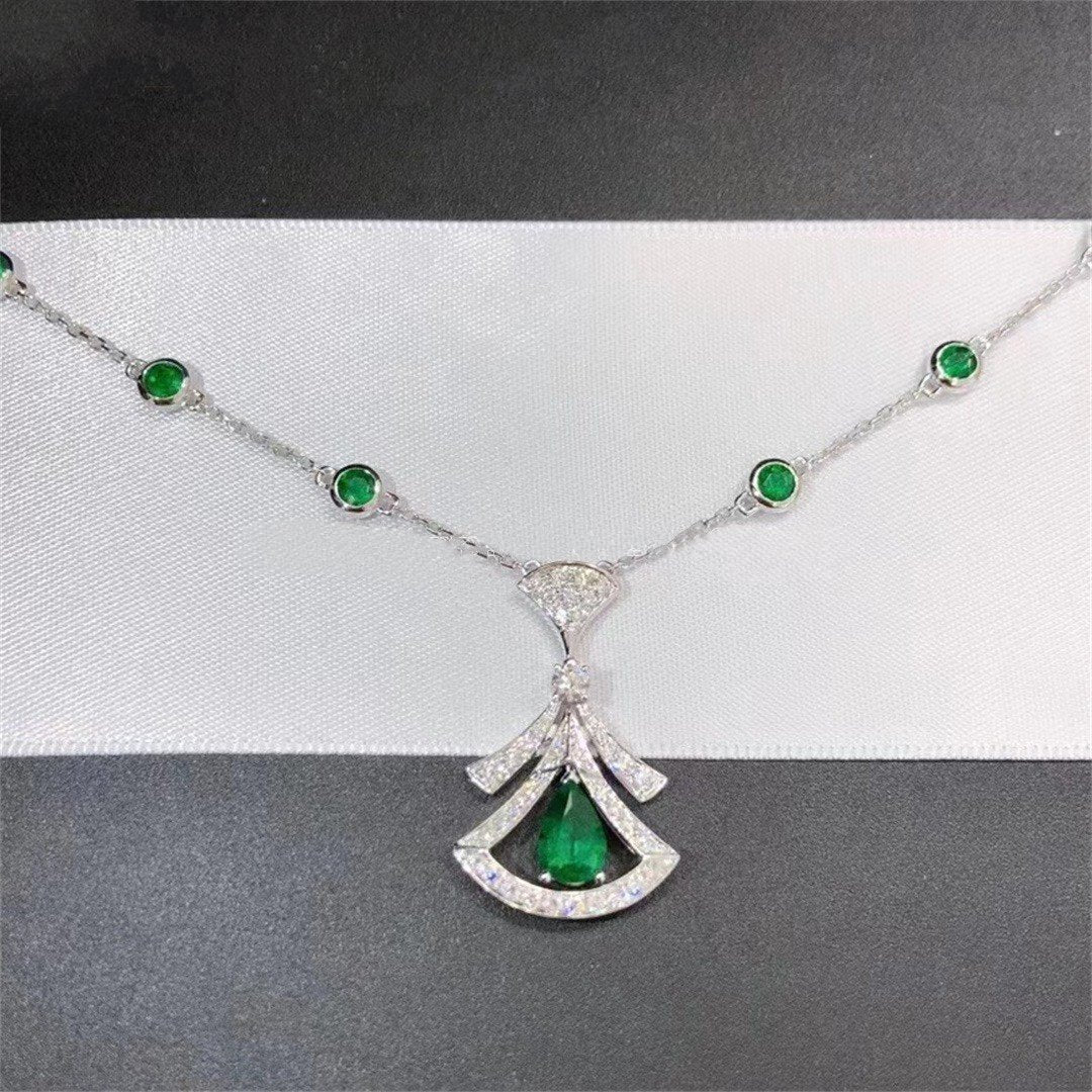 [Rose Jewelrys]DREAM NECKLACE MALACHITE DIAMOND SILVER