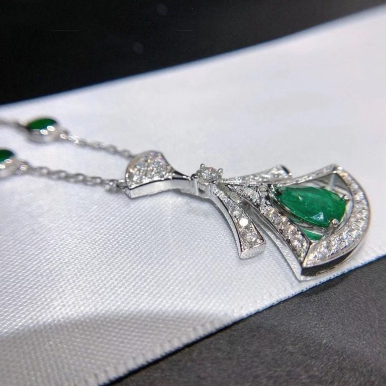 [Rose Jewelrys]DREAM NECKLACE MALACHITE DIAMOND SILVER