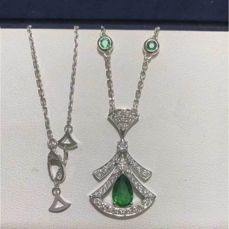 [Rose Jewelrys]DREAM NECKLACE MALACHITE DIAMOND SILVER