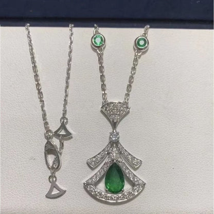 [Rose Jewelrys]DREAM NECKLACE MALACHITE DIAMOND SILVER