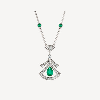 [Rose Jewelrys]DREAM NECKLACE MALACHITE DIAMOND SILVER