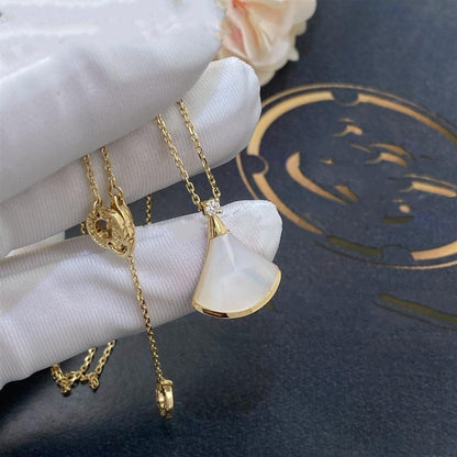 [Rose Jewelrys]DREAM NECKLACE WHITE MOP GOLD 1 DIAMOND