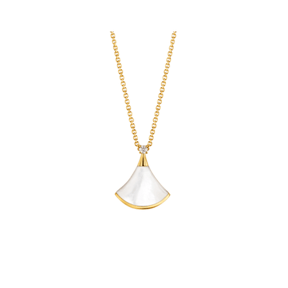 [Rose Jewelrys]DREAM NECKLACE WHITE MOP GOLD 1 DIAMOND