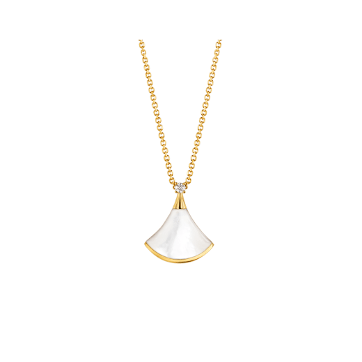 [Rose Jewelrys]DREAM NECKLACE WHITE MOP GOLD 1 DIAMOND