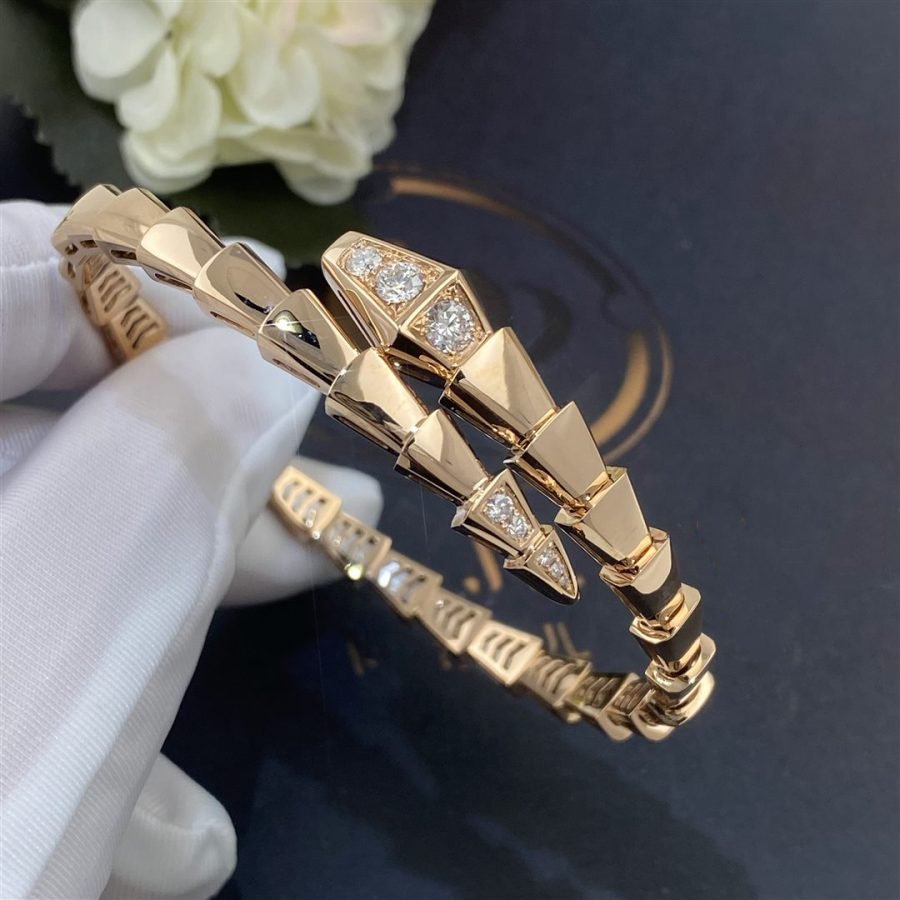 [Rose Jewelrys]SERPENTI BRACELET DIAMONDS PINK GOLD