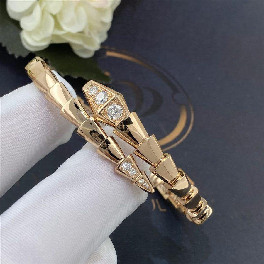 [Rose Jewelrys]SERPENTI BRACELET DIAMONDS PINK GOLD