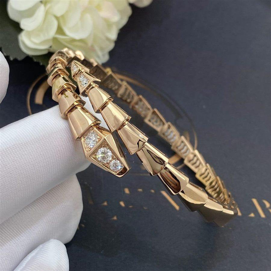 [Rose Jewelrys]SERPENTI BRACELET DIAMONDS PINK GOLD