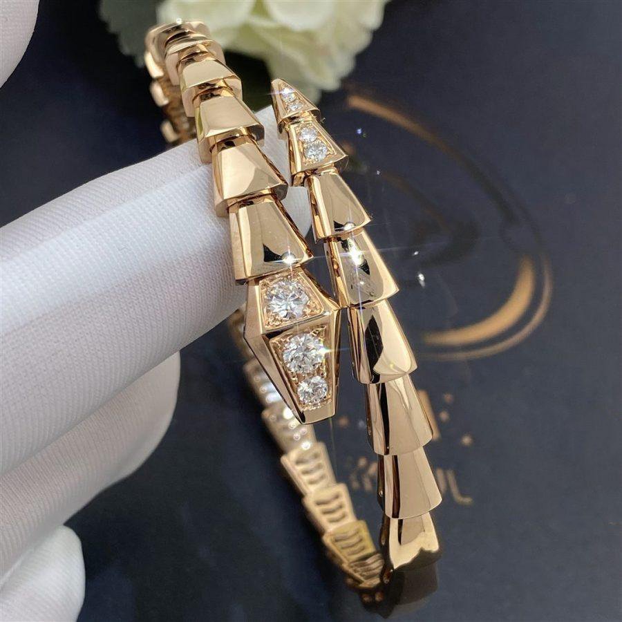 [Rose Jewelrys]SERPENTI BRACELET DIAMONDS PINK GOLD