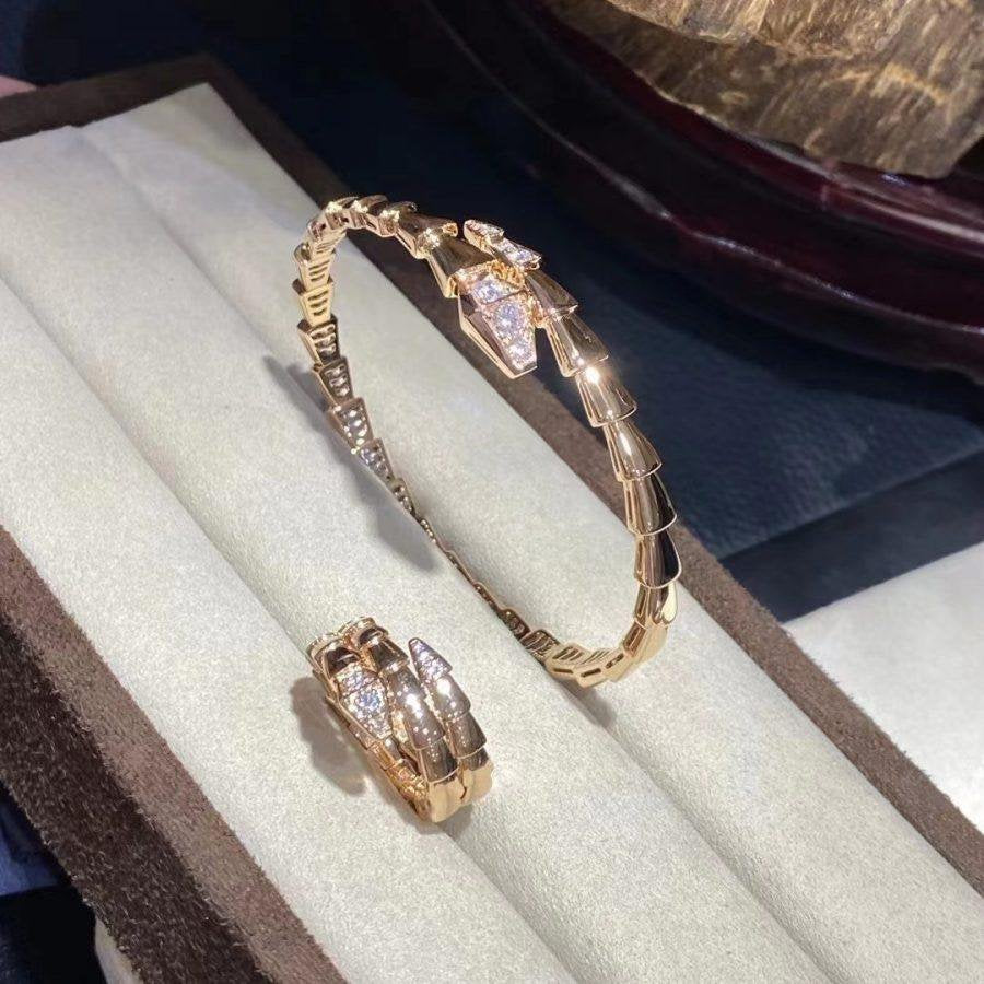 [Rose Jewelrys]SERPENTI BRACELET DIAMONDS PINK GOLD