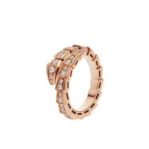 [Rose Jewelrys]SERPENTI RING PINK GOLD DIAMOND PAVED 4MM