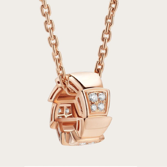 [Rose Jewelrys]SERPENTI PEDANT DIAMOND PINK GOLD NECKLACE