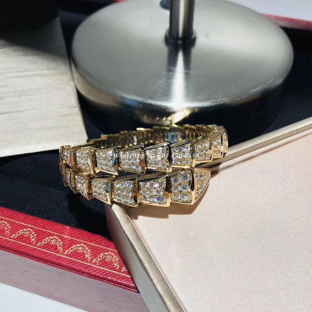 []SERPENTI BRACELET 8MM GOLD DIAMOND