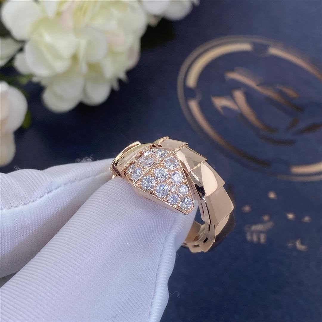 [Rose Jewelrys]SERPENTI RING PINK GOLD DIAMOND