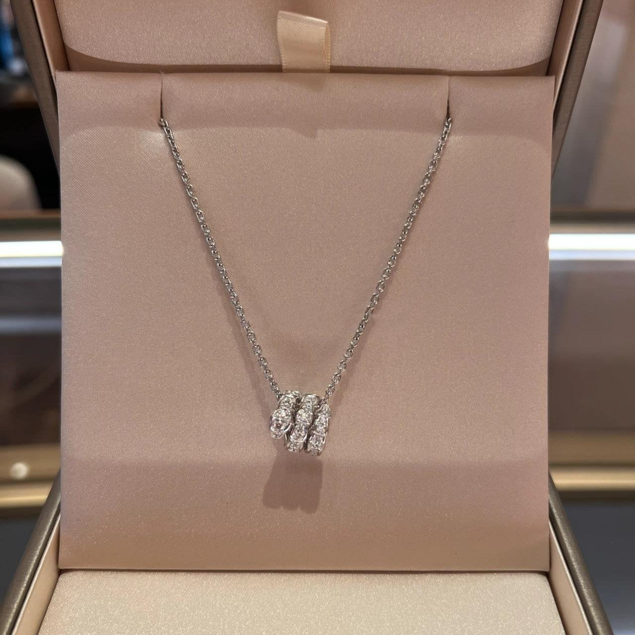 [Rose Jewelrys]SERPENTI  NECKLACE DOUBLE RING DIAMOND
