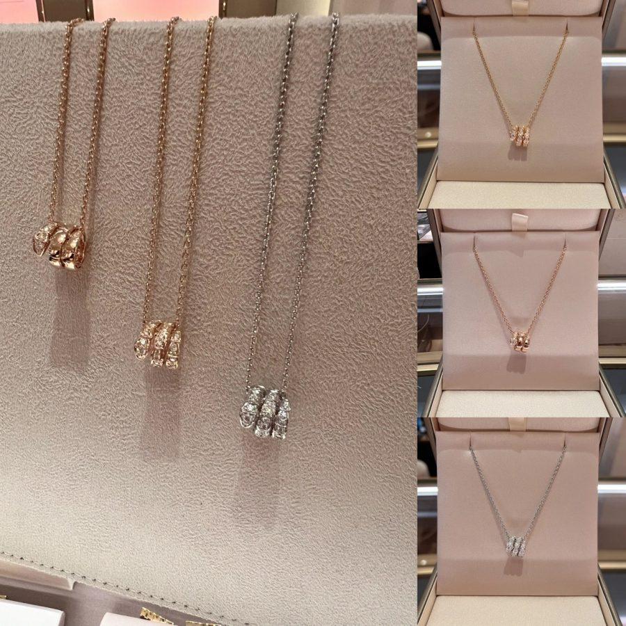 [Rose Jewelrys]SERPENTI  NECKLACE DOUBLE RING DIAMOND